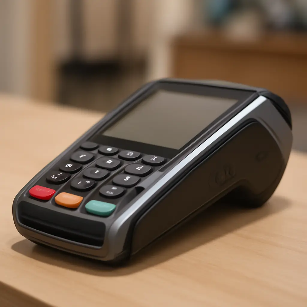 Диагностика терминала Общий вид платёжного терминала на прилавке для диагностики